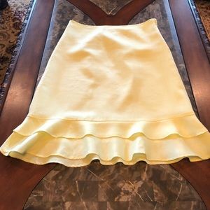 Yellow Linen Ruffle Skirt